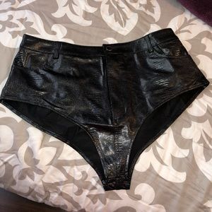 Black sparkly festival shorts